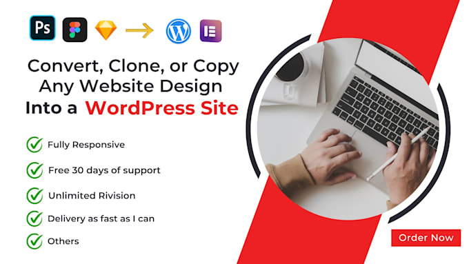 Bestseller - convert, clone, or copy any website design into a stunning wordpress site