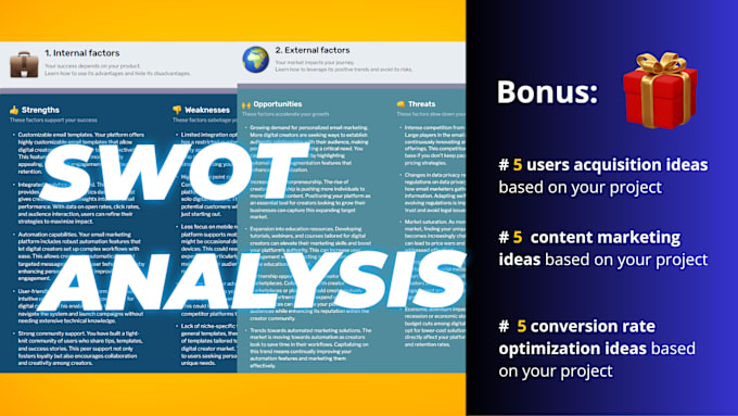 Bestseller - do swot analysis for your business plus a free bonus