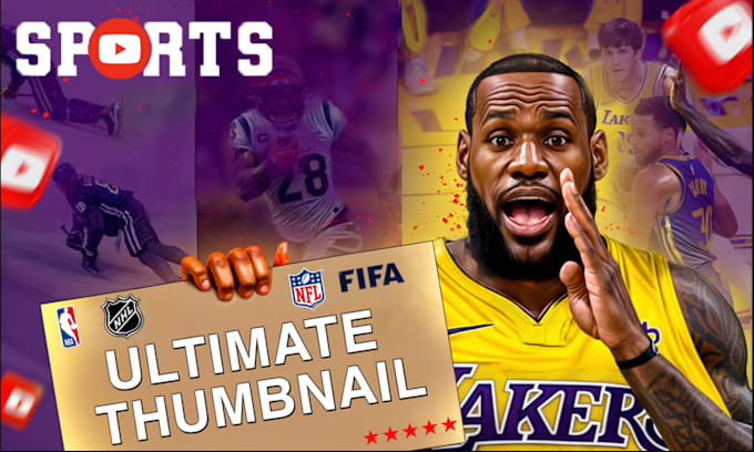 Gig Preview - Create professional youtube sports thumbnails to increase clicks