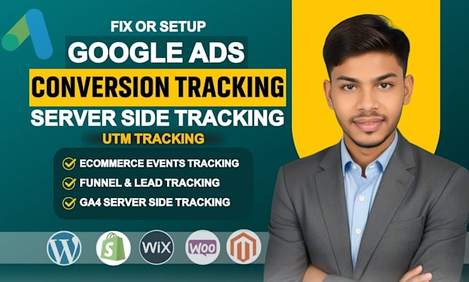 Gig Preview - Setup google ads conversion tracking ga4 ecommerce tracking with utm tracking