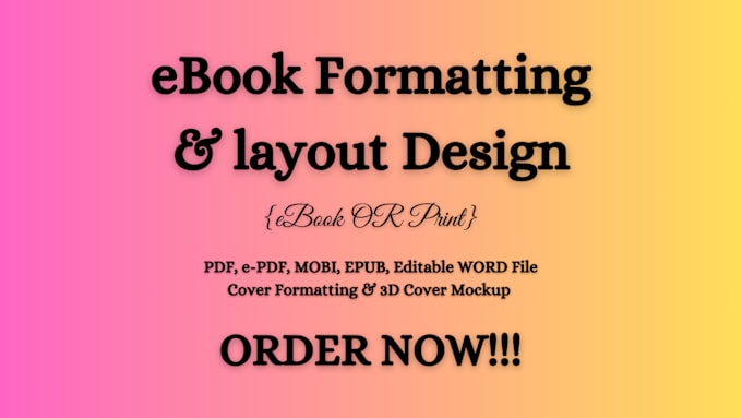 Gig Preview - Do kdp paperback ebook formatting and layout design