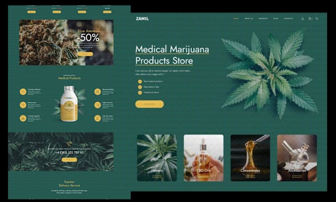 Gig Preview - Cbd shopify store marijuana website cannabis website hemp website cbd website