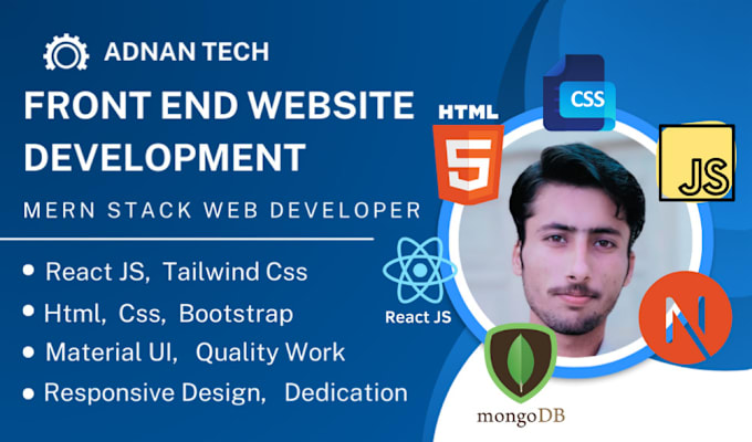 Gig Preview - Be your frontend developer using html css bootstrap, react js