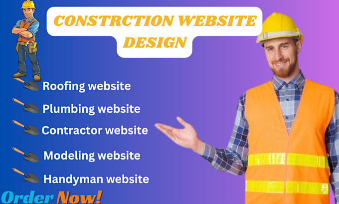 Gig Preview - Build construction remodeling plumbing handyman roofing website with SEO