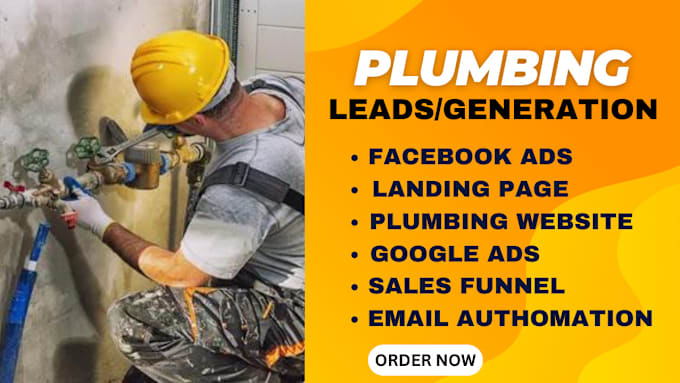 Gig Preview - Generate plumbing leads construction landing page facebook ads lead generation