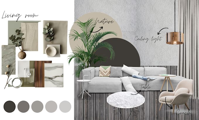 Gig Preview - Create your interior mood board and floor plans