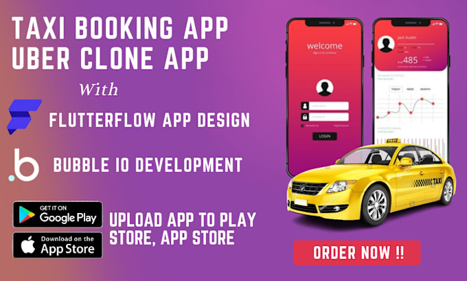 Gig Preview - Develop taxi booking app uber clone driving app ride sharing app using flutter