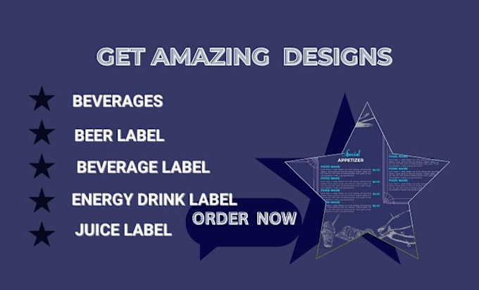 Gig Preview - Design custom beverage, labels beer energy, drinks juice expert, label design