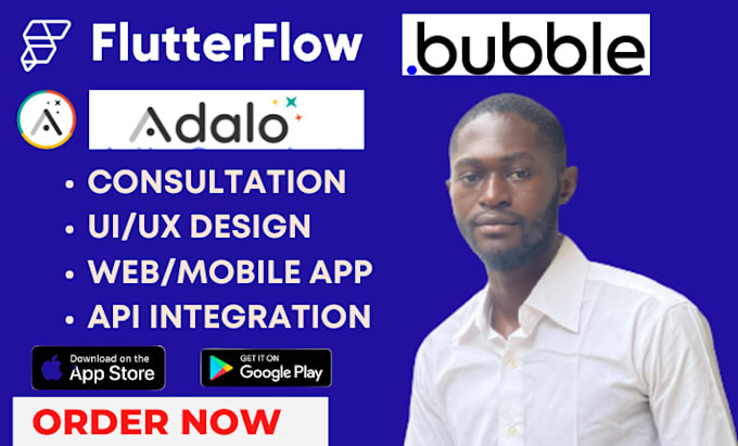 Gig Preview - Develop a professional web or mobile app using adalo, flutterflow or bubble io