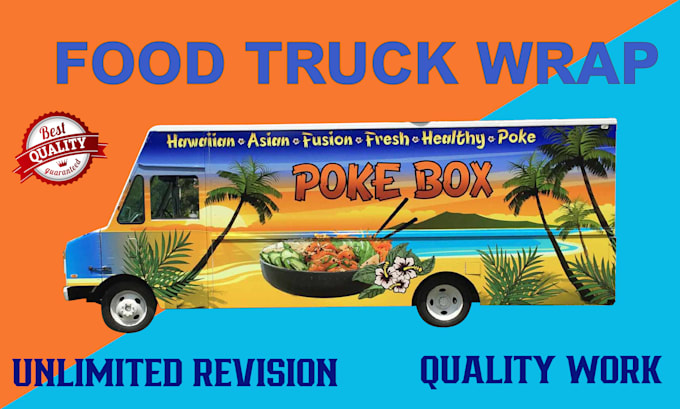 Gig Preview - Truck wrap, food truck wrap,  food truck trailer wrap, trailer wrap design