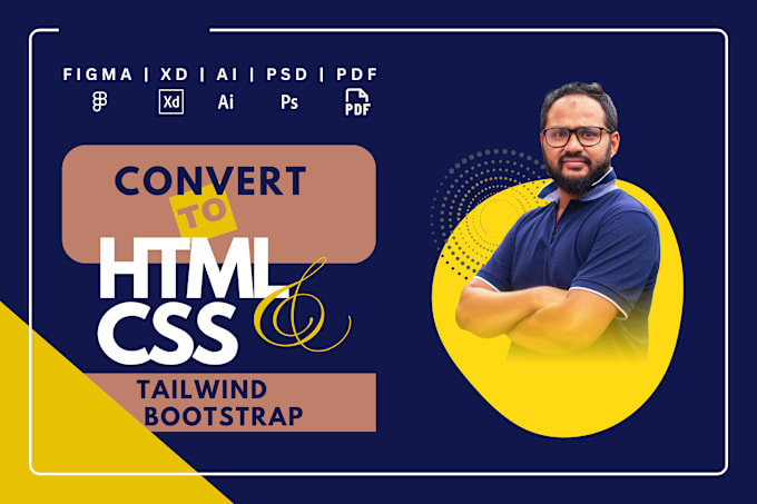 Gig Preview - Convert figma to HTML xd to HTML PSD to HTML CSS  bootstrap 5 website