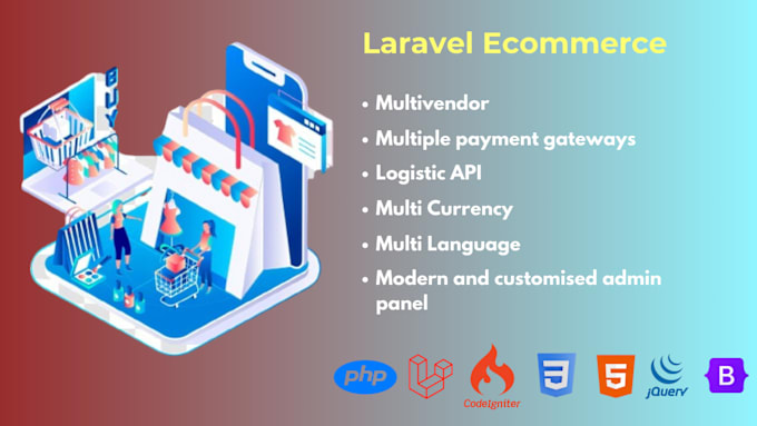 Gig Preview - Design and develop a professional PHP laravel ecommerce website