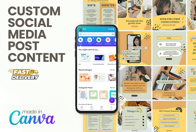 Gig Preview - Be your pro canva designer for social media, presentations