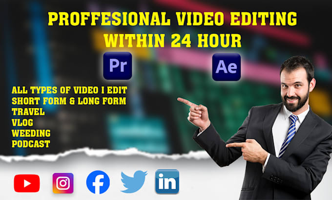 Gig Preview - Do professional editing for your videos