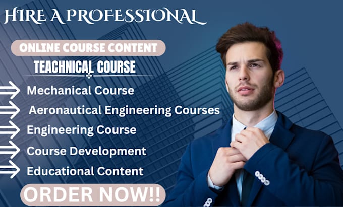 Gig Preview - Create your mechanical engineering course, aeronautical course, training course