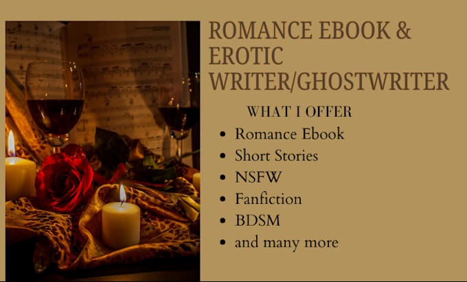 Gig Preview - Ghostwrite romance ebook, format ebook, fiction and nonfiction and erotic story