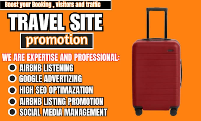 Gig Preview - Do organic travel site promotion airbnb listening hotels marketing boost booking