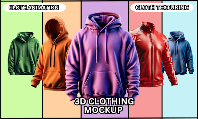 Gig Preview - Do 3d clothing mockups, realistic clothing mockup for hoodie, apparel in clo 3d