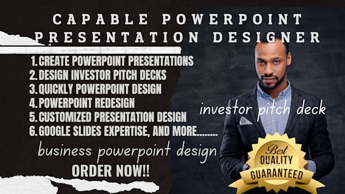 Gig Preview - Create quickly powerpoint presentation, investor pitch deck google slides design