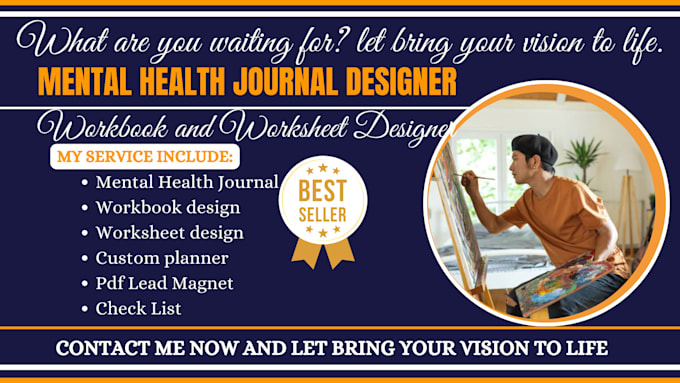 Gig Preview - Do mental health journal design worksheet workbook coloring book digital journal