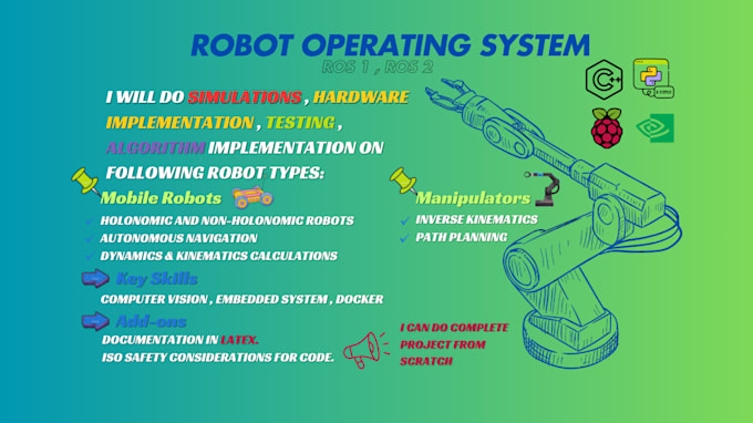 Bestseller - create ros1 ros2 solutions for mobile robots and manipulator