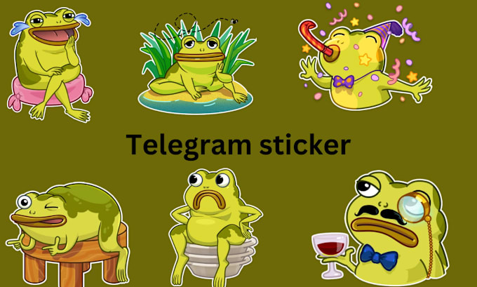 Gig Preview - Design cute mascots animated telegram sticker sticker pack for crypto project