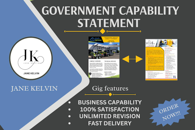 Gig Preview - Design a professional government capability statement, capability statement