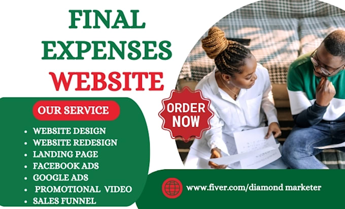 Gig Preview - Design final expenses website burial insurance leads final expenses landing page