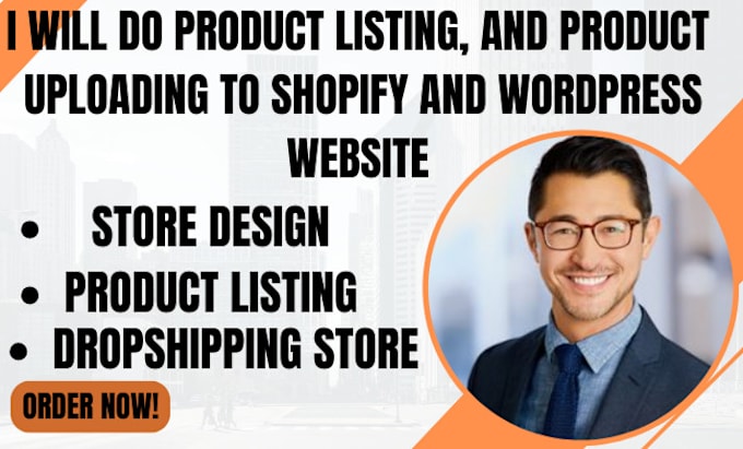 Gig Preview - Shopify product listing product uploading to shopify and wordpress website