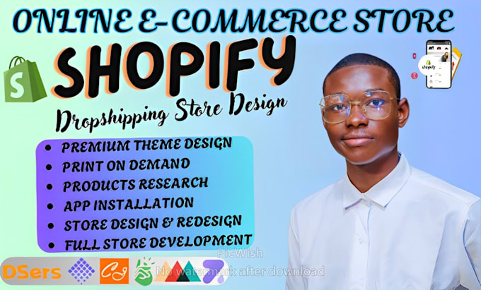 Gig Preview - Design high converting shopify dropshipping website shopify store design