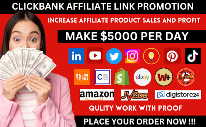 Gig Preview - Promote affiliate marketing,clickbank amazon website sales, any affiliate link