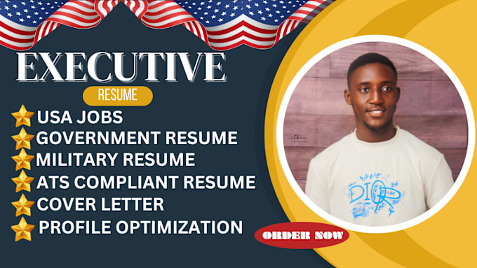 Gig Preview - Write executive, USA job, military, veteran resume