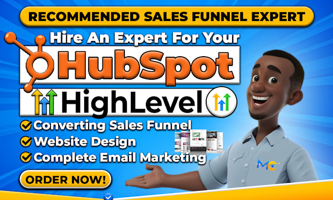 Gig Preview - Be your hubspot, gohighlevel expert, hubspot website, landing page, go highlevel