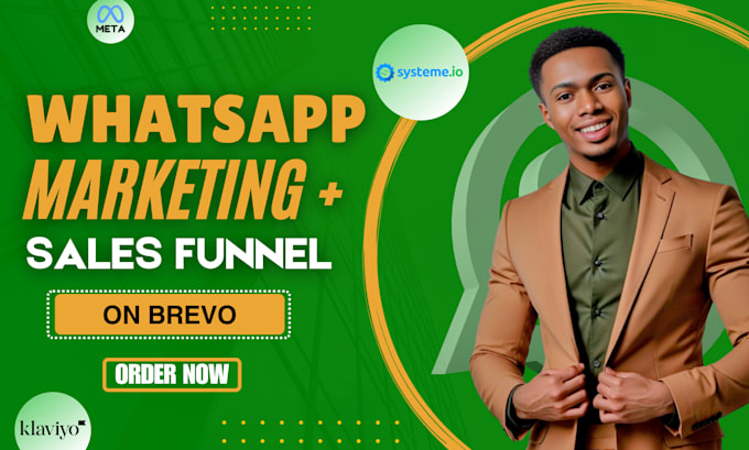 Gig Preview - Do brevo whatsapp bulk sms marketing, systeme io, gohighlevel sales click funnel