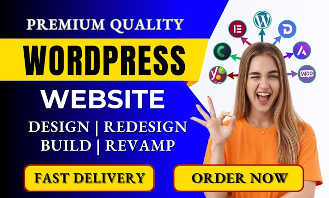 Gig Preview - Build responsive wordpress website design, redesign, or revamp wordpress website