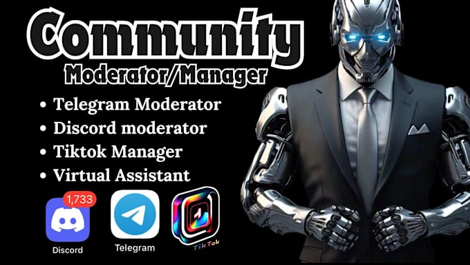 Gig Preview - Do telegram community manager discord moderator bring chatter,admin,bot setup