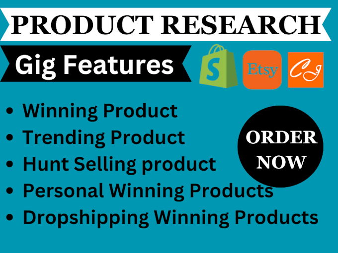 Gig Preview - Hot selling and winning product research for dropshipping store