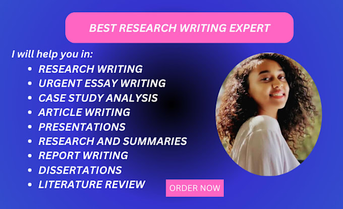 Gig Preview - Do quality research essays,case study,literature and summary writing