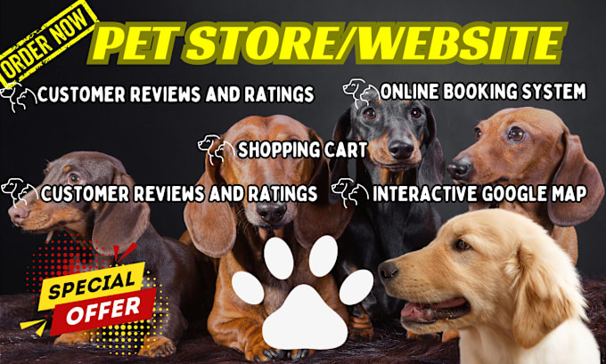 Gig Preview - Dog website pet store puppy website pet shopify store animal care website