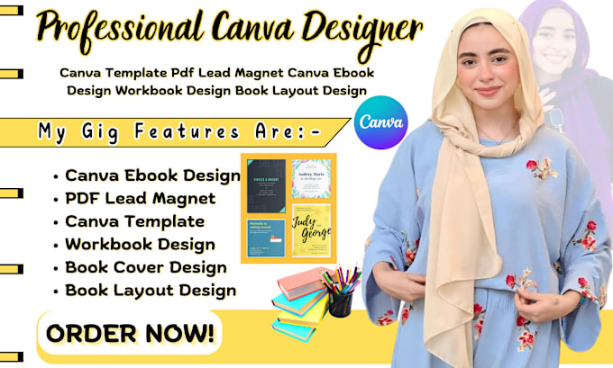 Gig Preview - Design canva template pdf lead magnet ebook or workbook design layout design