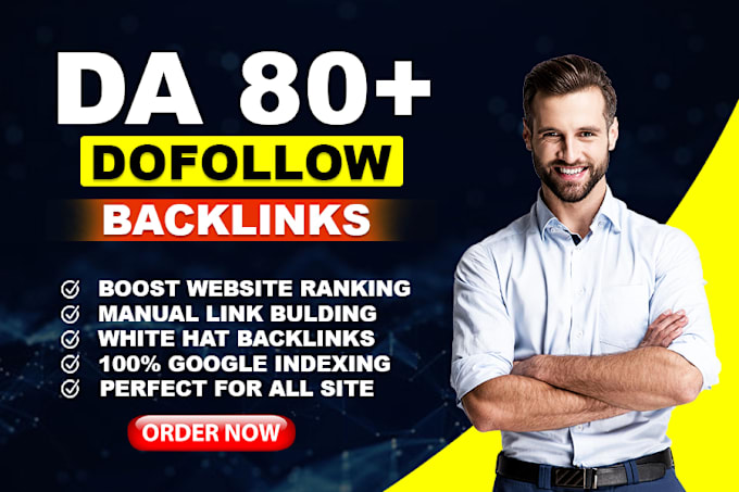 Gig Preview - Provides high authority da 80 plus SEO dofollow backlinks