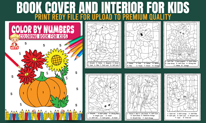 Gig Preview - Create color by number book cover and interior pages for all