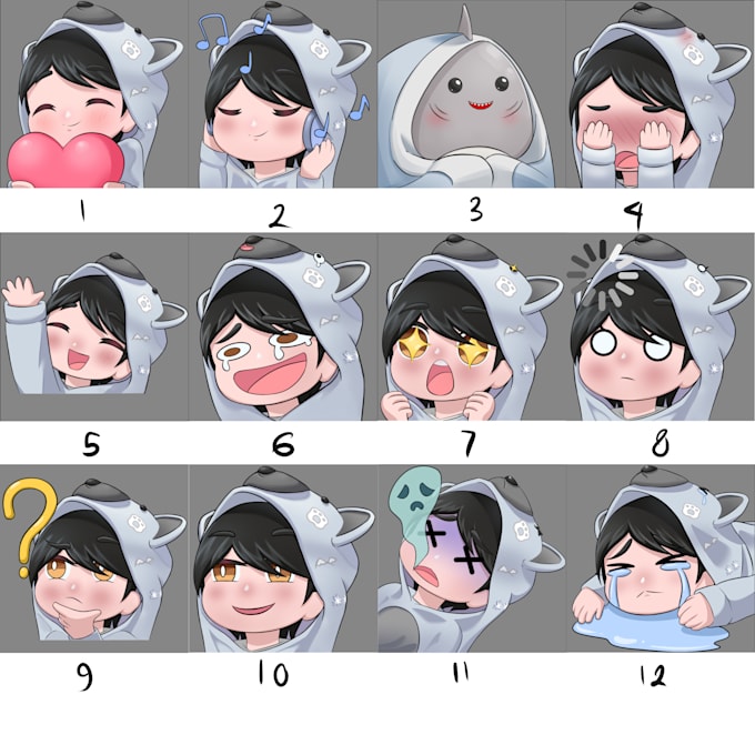 Gig Preview - Cute chibi emotes or sub badges for vtuber, twitch, discord, youtube stream