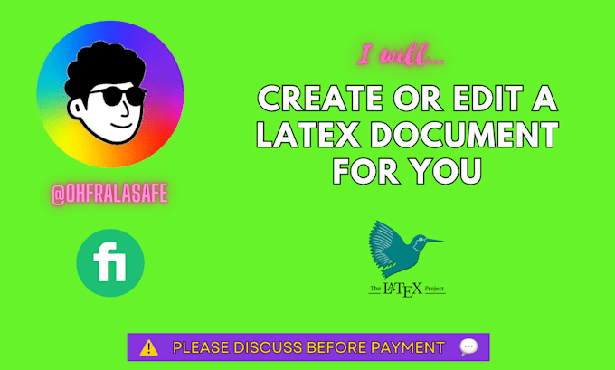 Gig Preview - Create or edit a latex document for you