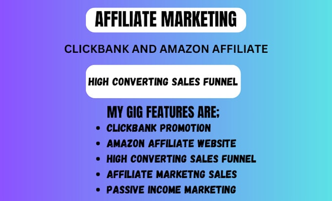 Gig Preview - Boost clickbank affiliate marketing amazon affiliate website sales funnel