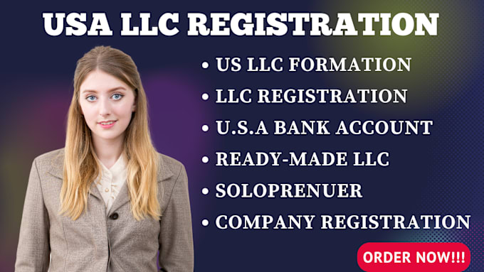 Gig Preview - Handle US llc formation llc registration ein number US bank account setup