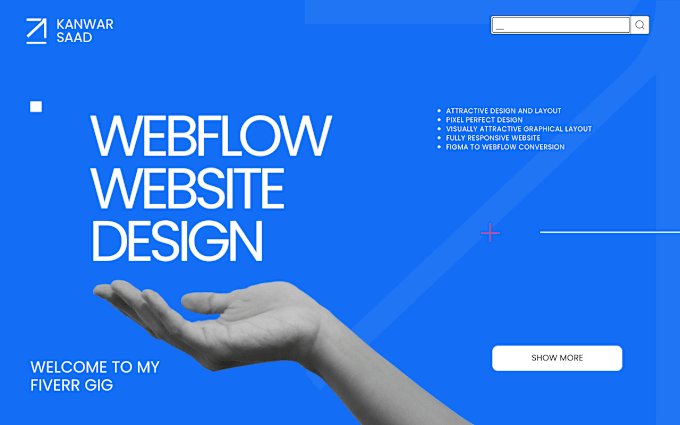 Gig Preview - Responsive webflow website development with custom features and SEO