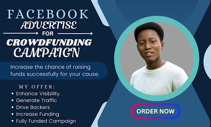 Gig Preview - Run facebook ads to fundraise kickstarter gofundme indiegogo crowdfunding goal