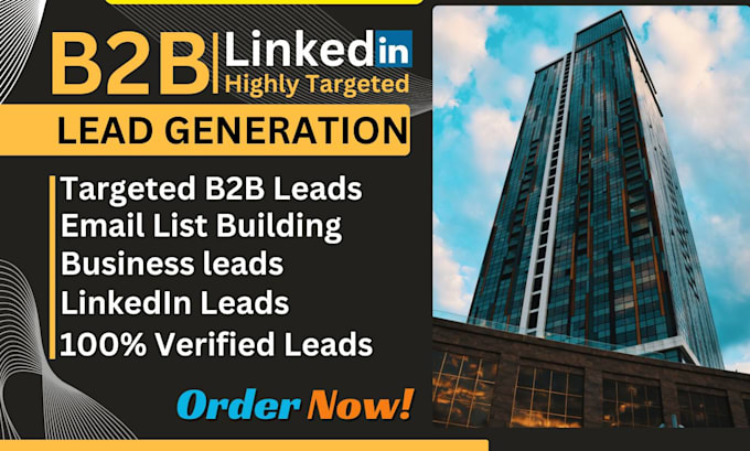 Gig Preview - Do targeted b2b lead generation, linkedin leads and email list building