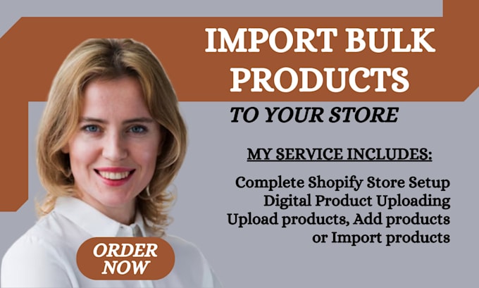 Gig Preview - Upload and import bulk products to your etsy, woocommerce, or shopify store